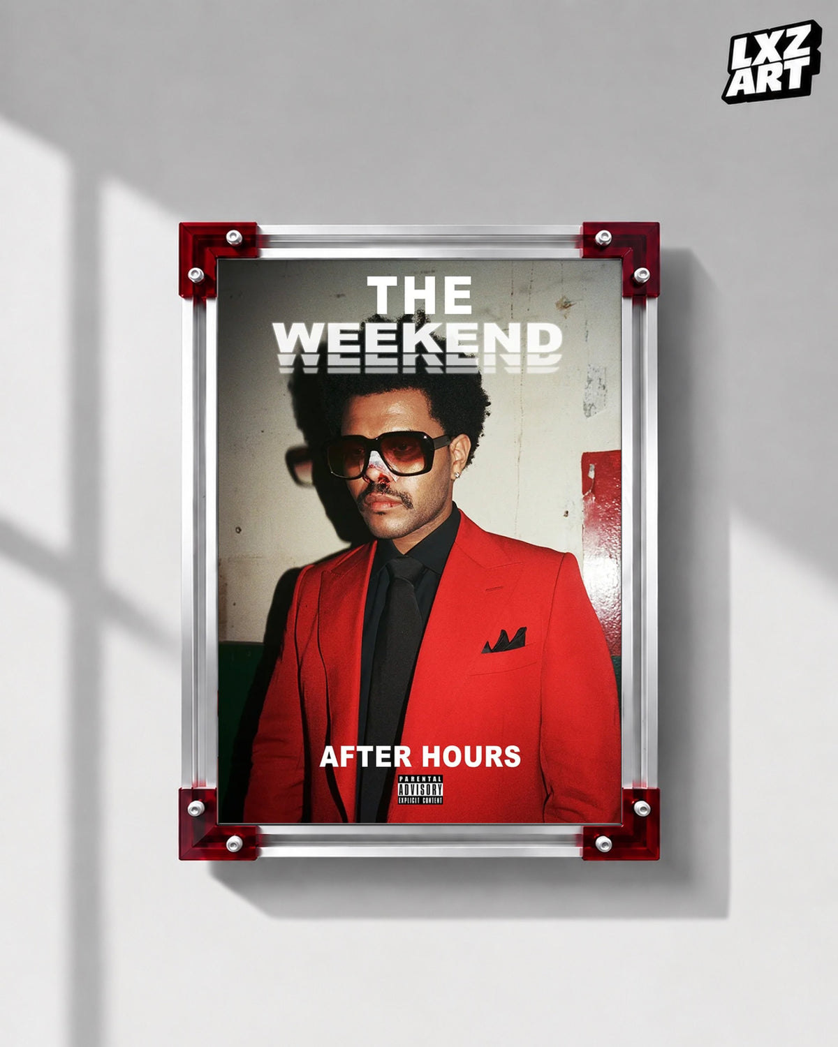 The Weeknd After Hours Red Suit Poster | Unframed Bedroom Wall Art — LXZART display 1; frame not included