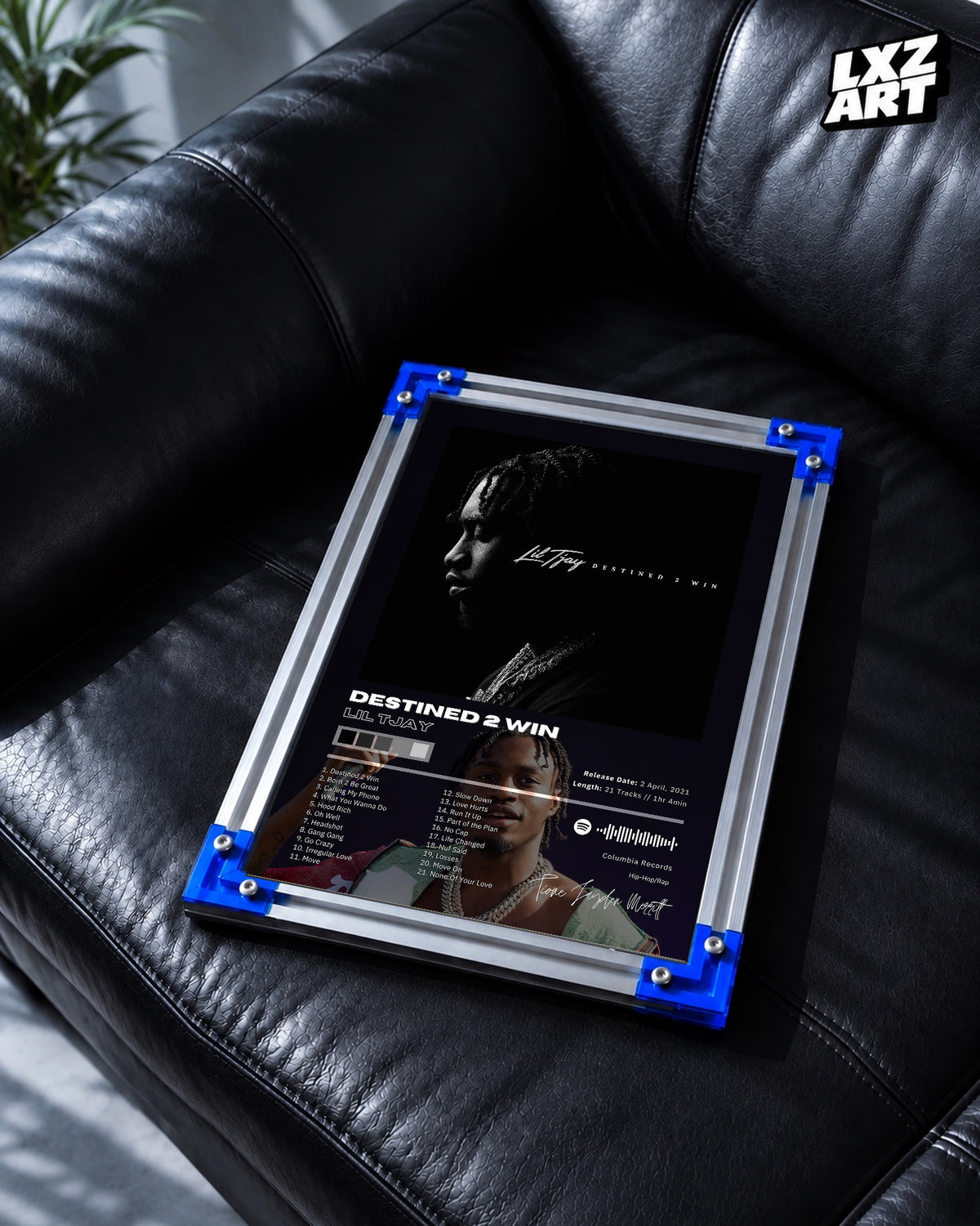 Lil Tjay Destined 2 Win Tracklist Poster | Unframed Bedroom Wall Art — LXZART display 2; frame not included