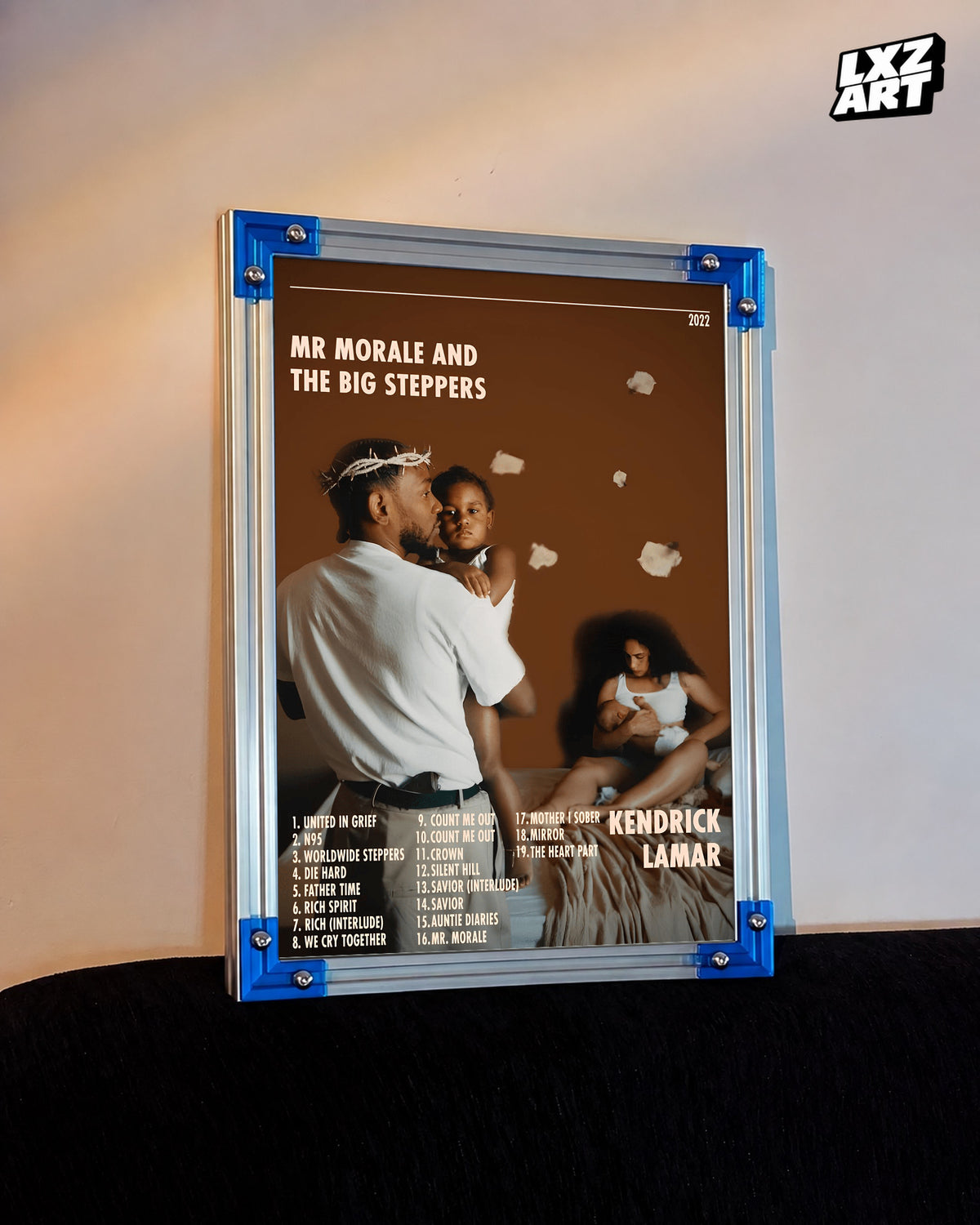 Kendrick Lamar Mr. Morale & The Big Steppers Poster | Unframed Hip Hop Wall Art — LXZART display 3; frame not included