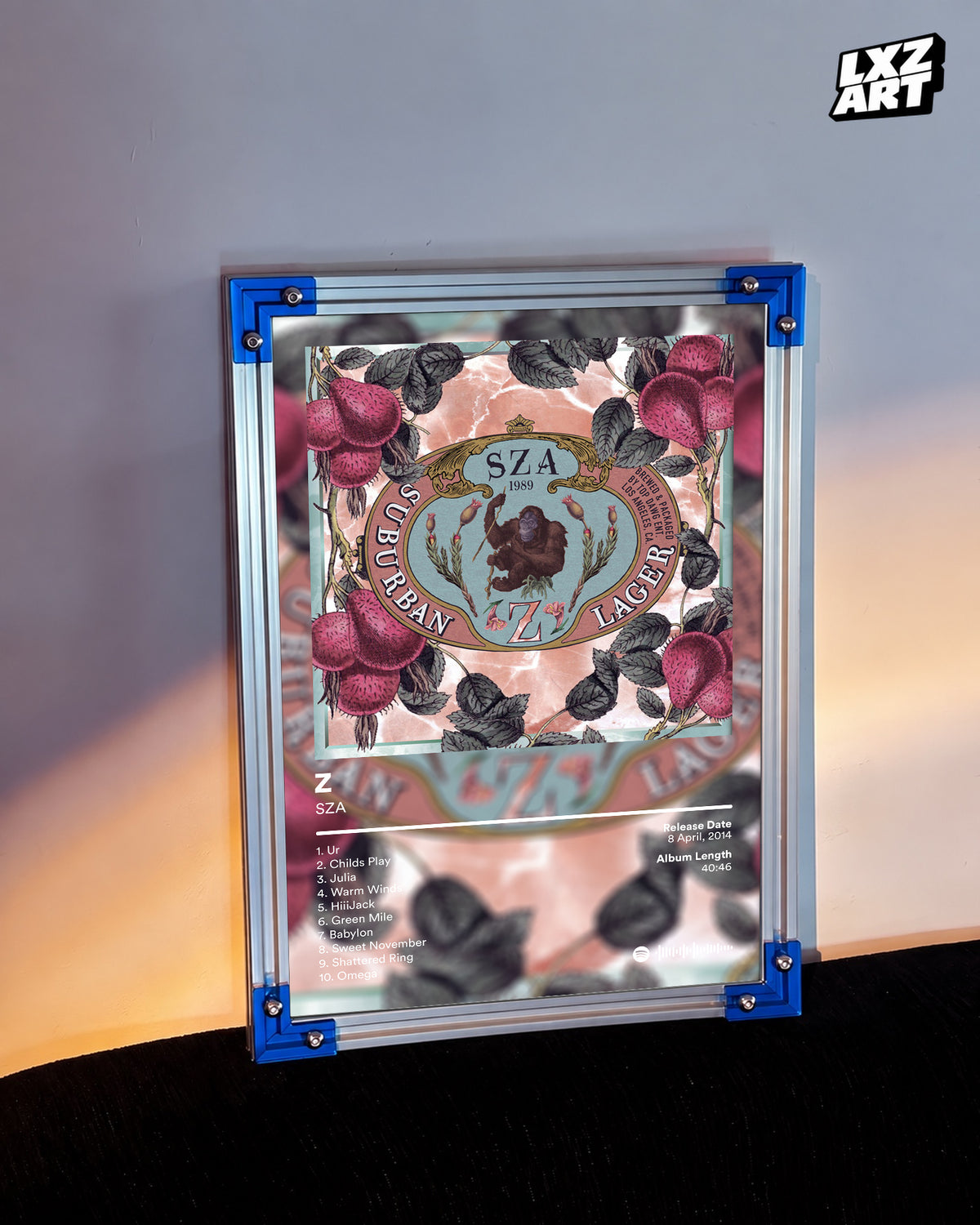 SZA Z EP Poster | Unframed Bedroom Wall Art — LXZART display 3; frame not included