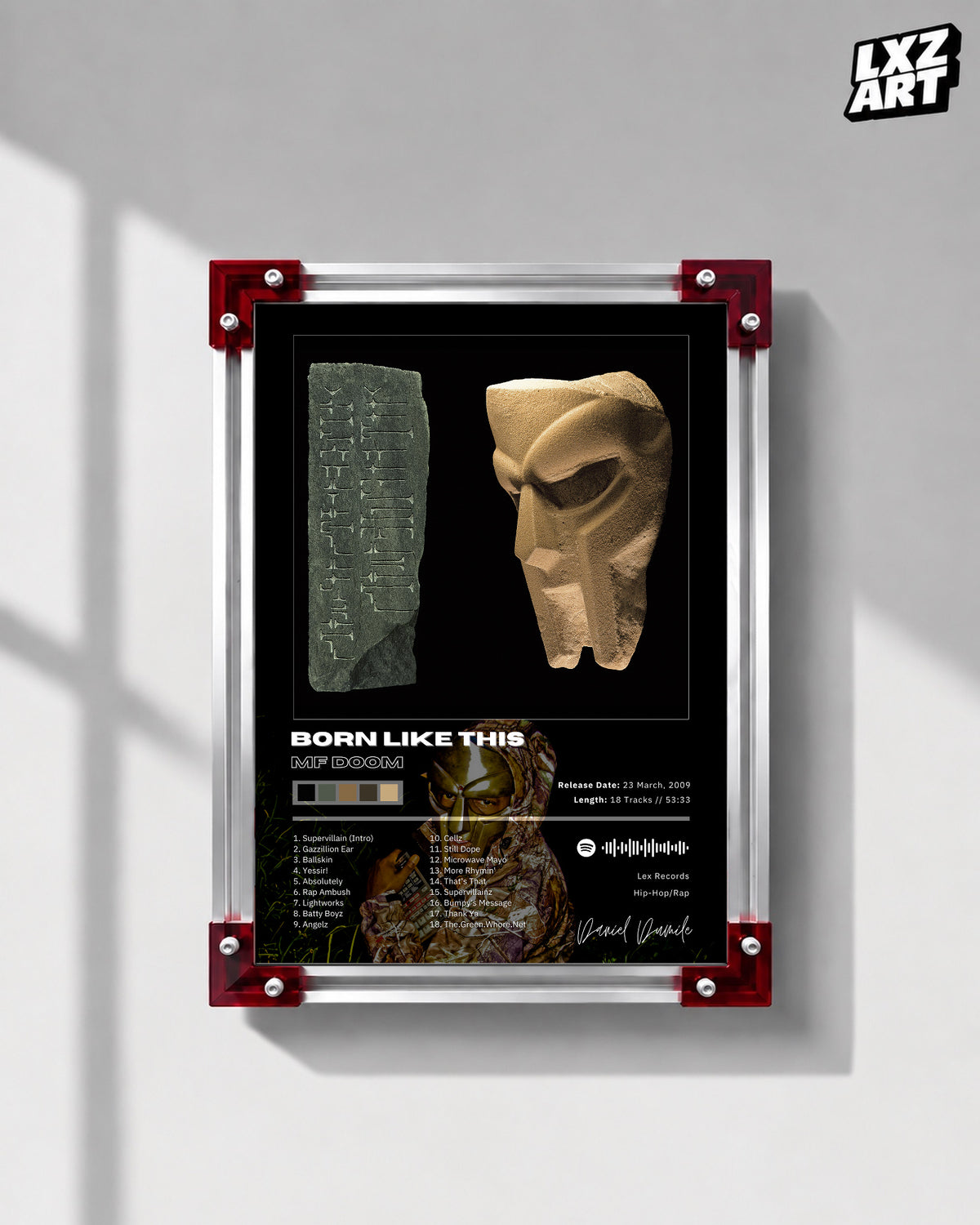MF DOOM Born Like This Album Poster | Unframed Bedroom Wall Art — LXZART display 1; frame not included