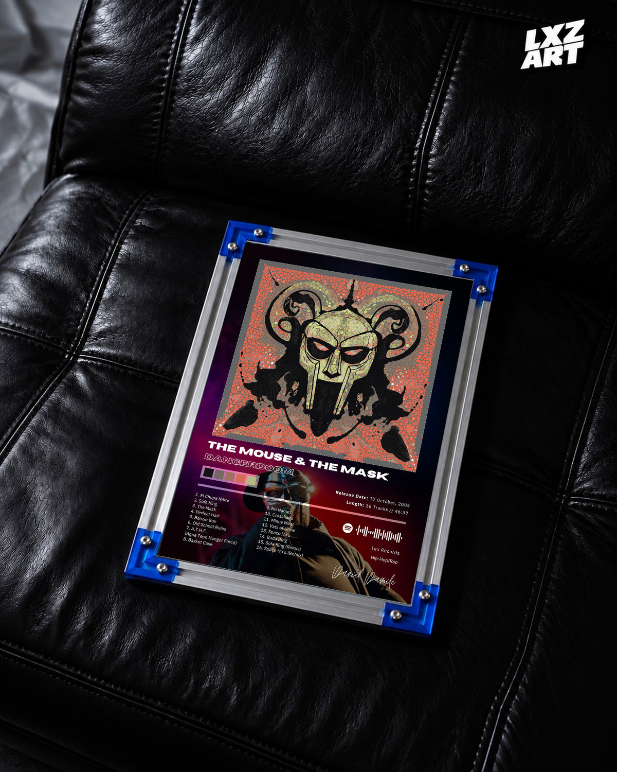 Danger Doom The Mouse and the Mask Tracklist Poster | Unframed Bedroom Wall Art — LXZART display 2; frame not included