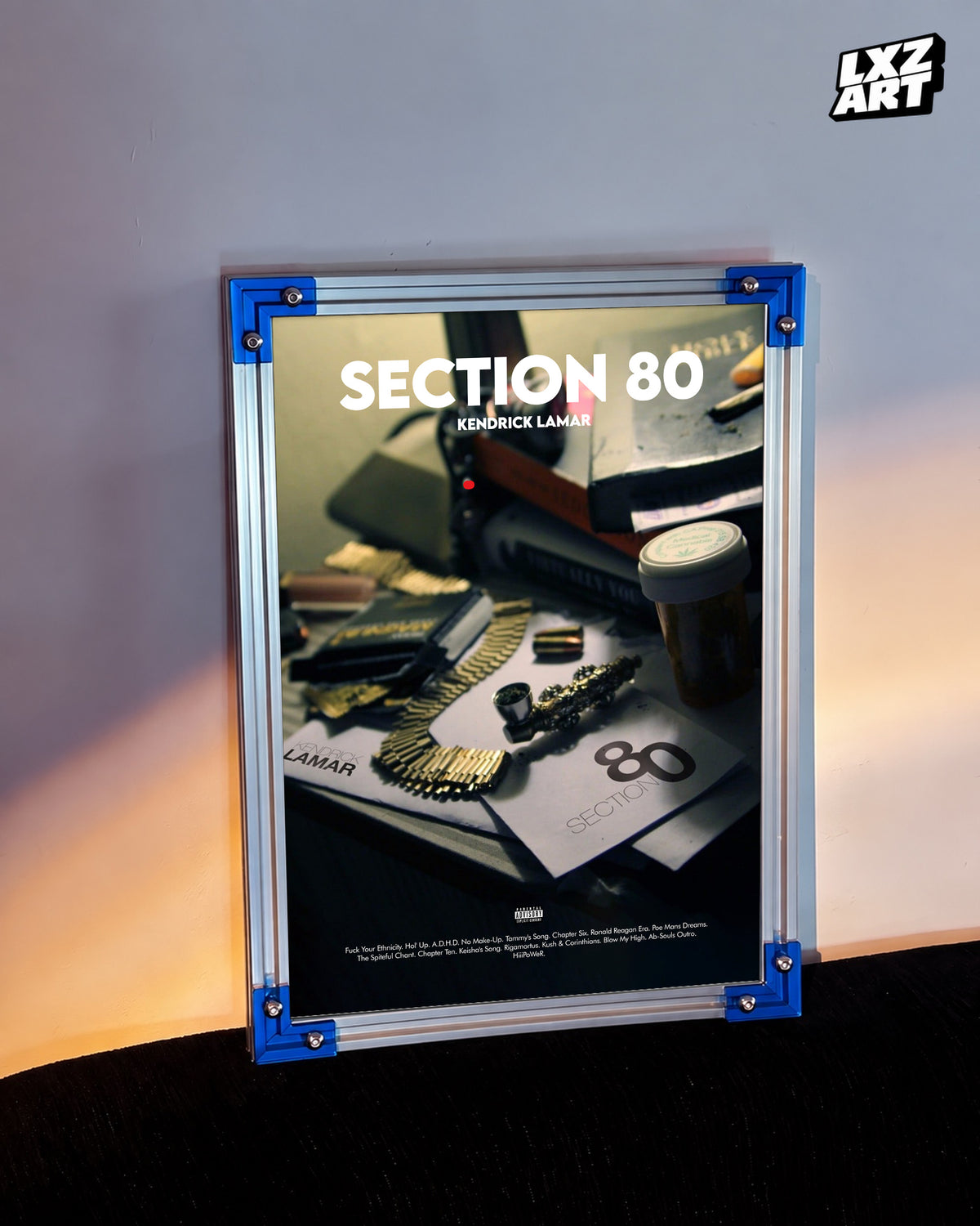 Kendrick Lamar Section.80 Poster | Unframed Hip Hop Wall Art — LXZART display 3; frame not included