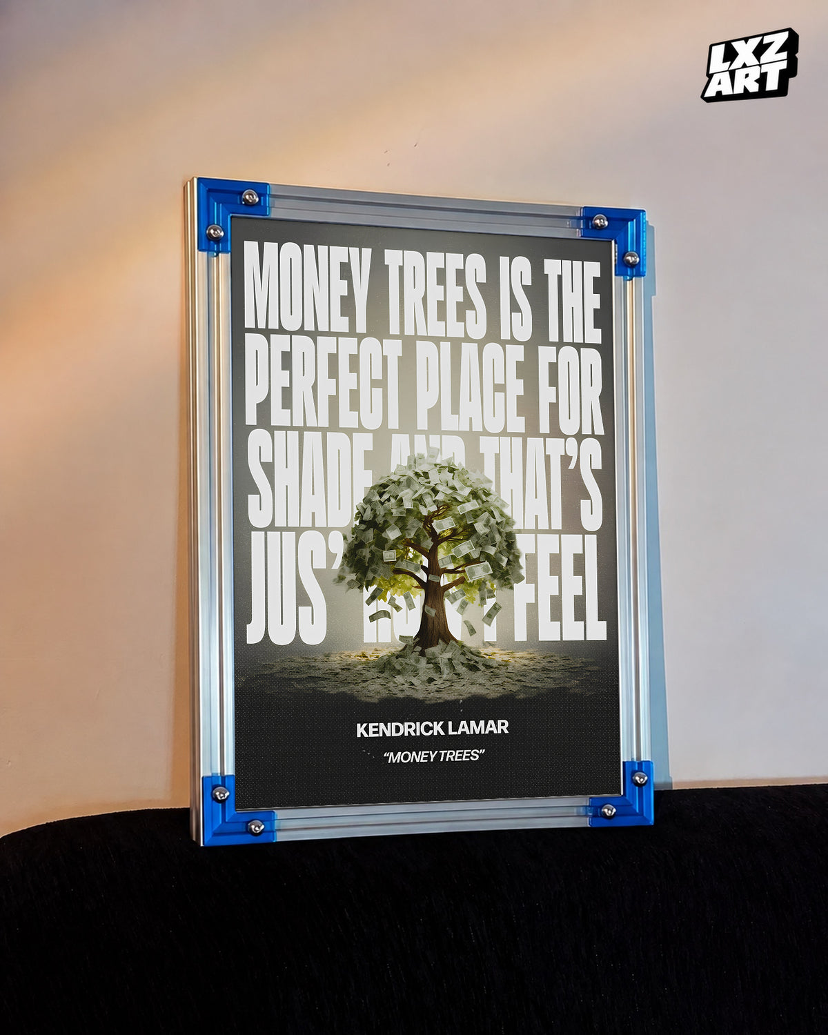 Kendrick Lamar Money Trees Lyric Poster | Unframed Hip Hop Wall Art — LXZART display 3; frame not included