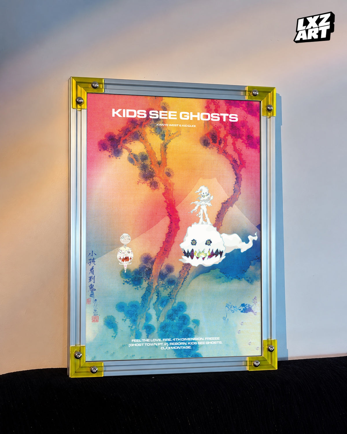 Kanye West & Kid Cudi Kids See Ghosts Poster | Unframed Bedroom Wall Art — LXZART display 3; frame not included