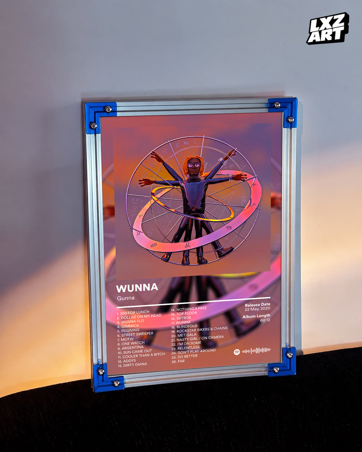 Gunna 'WUNNA' Album Poster — LXZART display 3; frame not included