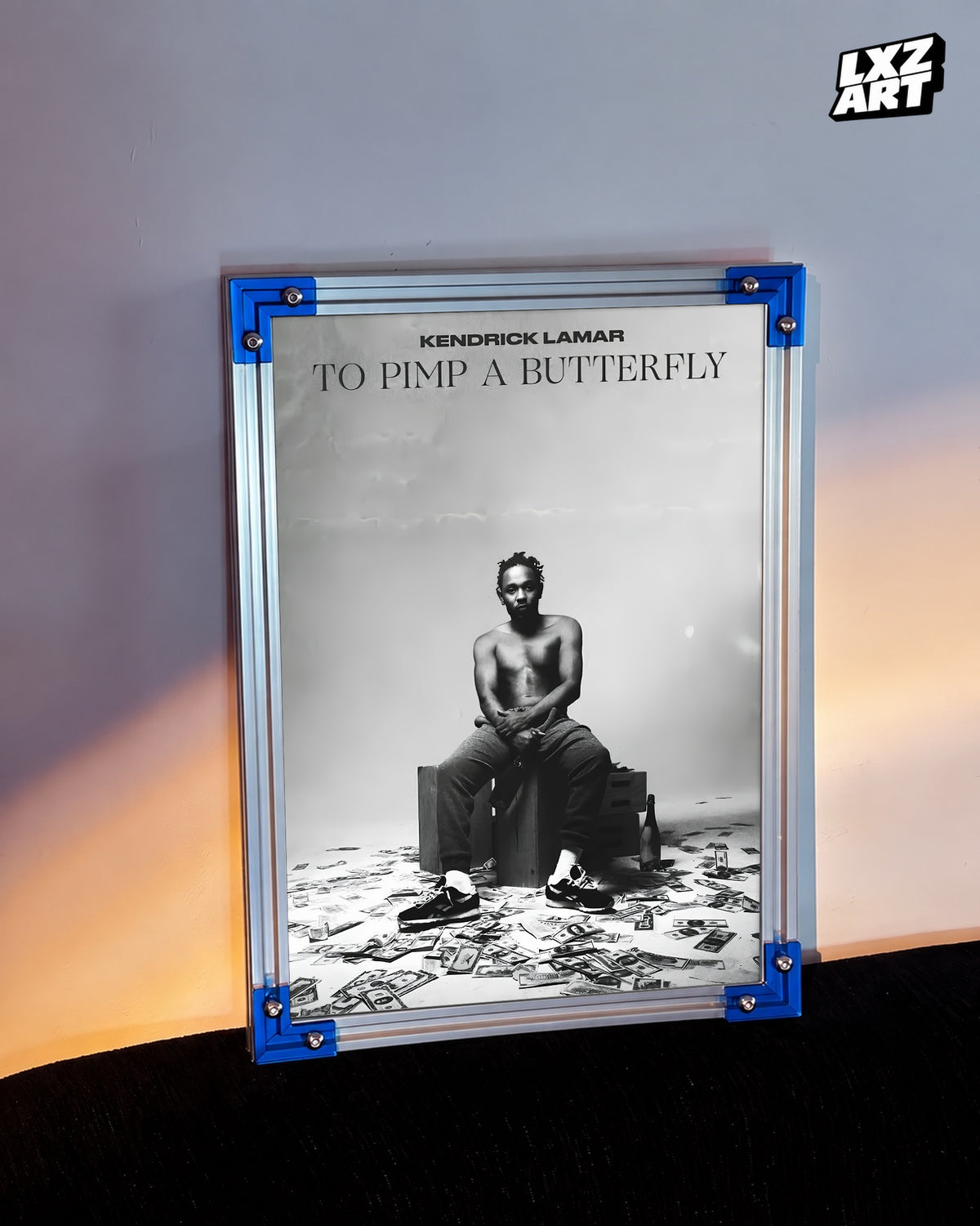 Kendrick Lamar To Pimp a Butterfly Black and White Poster | Unframed Hip Hop Wall Art — LXZART display 3; frame not included