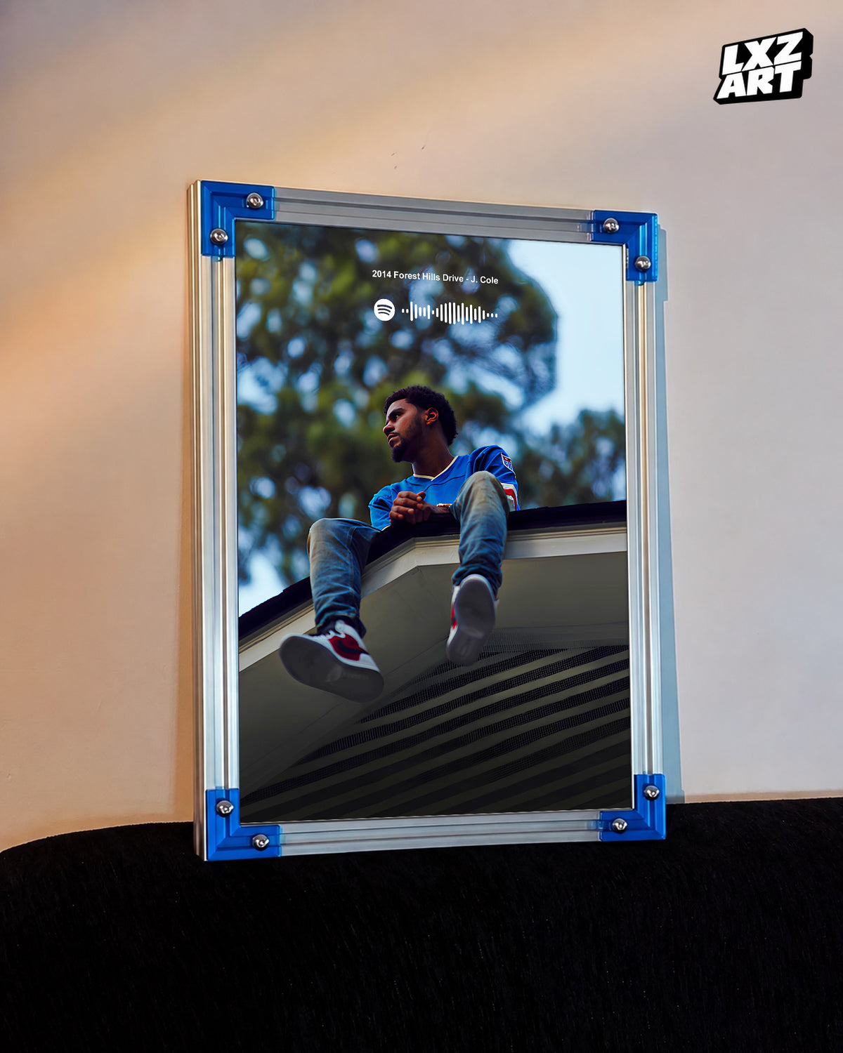 J. Cole '2014 Forest Hills Drive' Spotify Poster — LXZART display 3; frame not included