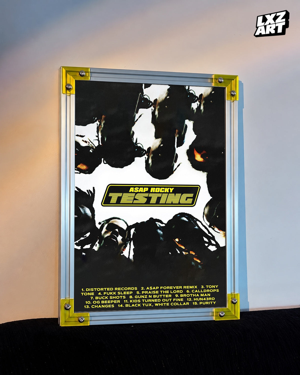 A Rocky TESTING Poster | Alt Design | Unframed Hip Hop Wall Art — LXZART display 3; frame not included