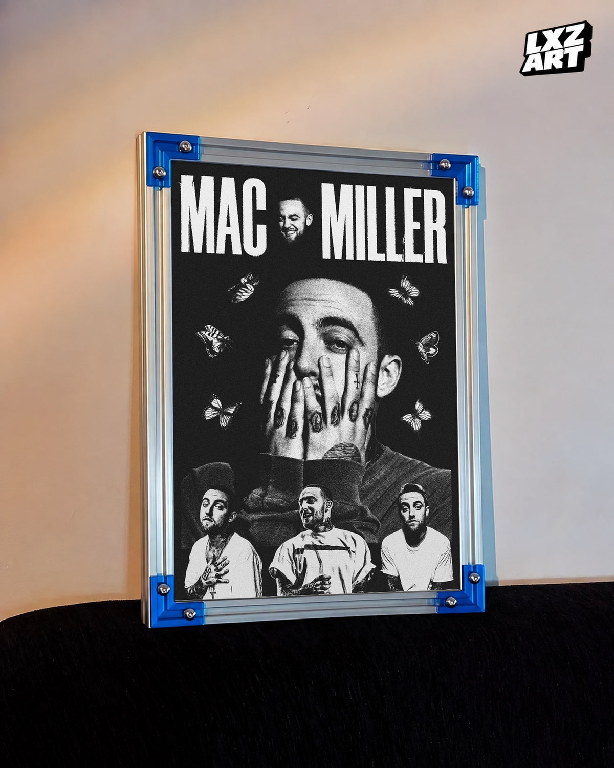 Mac Miller Portrait Collage Poster | Unframed Bedroom Wall Art — LXZART display 3; frame not included