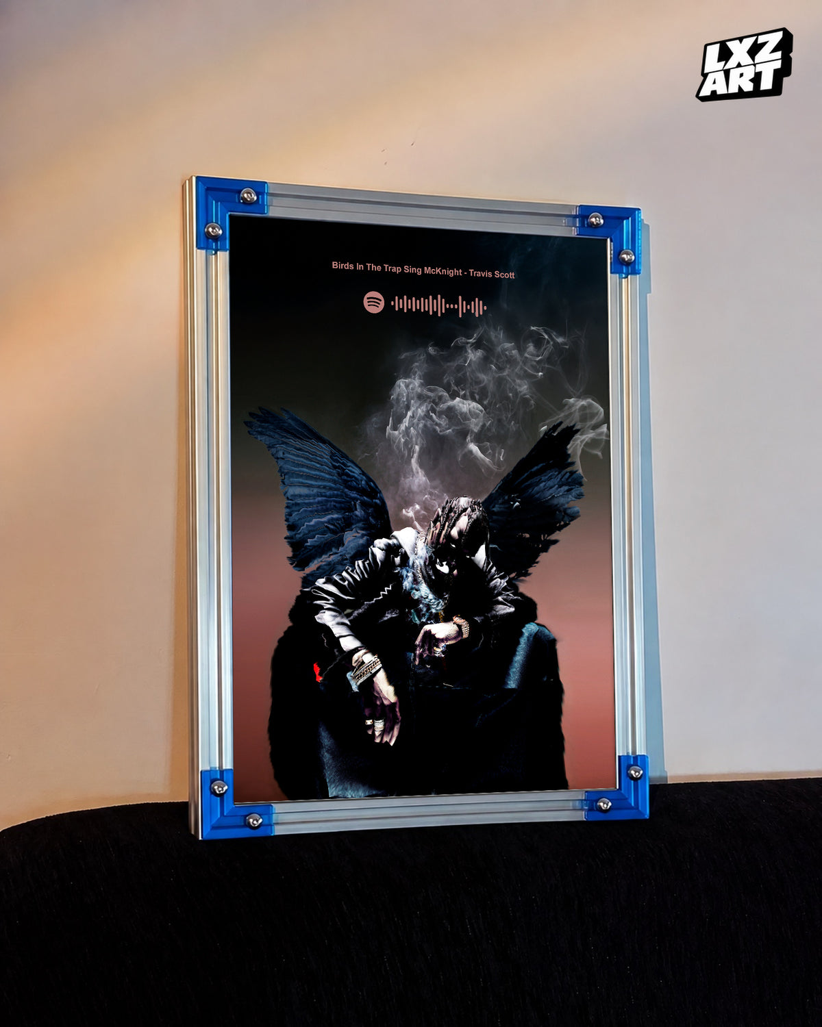 Travis Scott Birds in the Trap Sing McKnight Poster | Unframed Bedroom Wall Art — LXZART display 3; frame not included