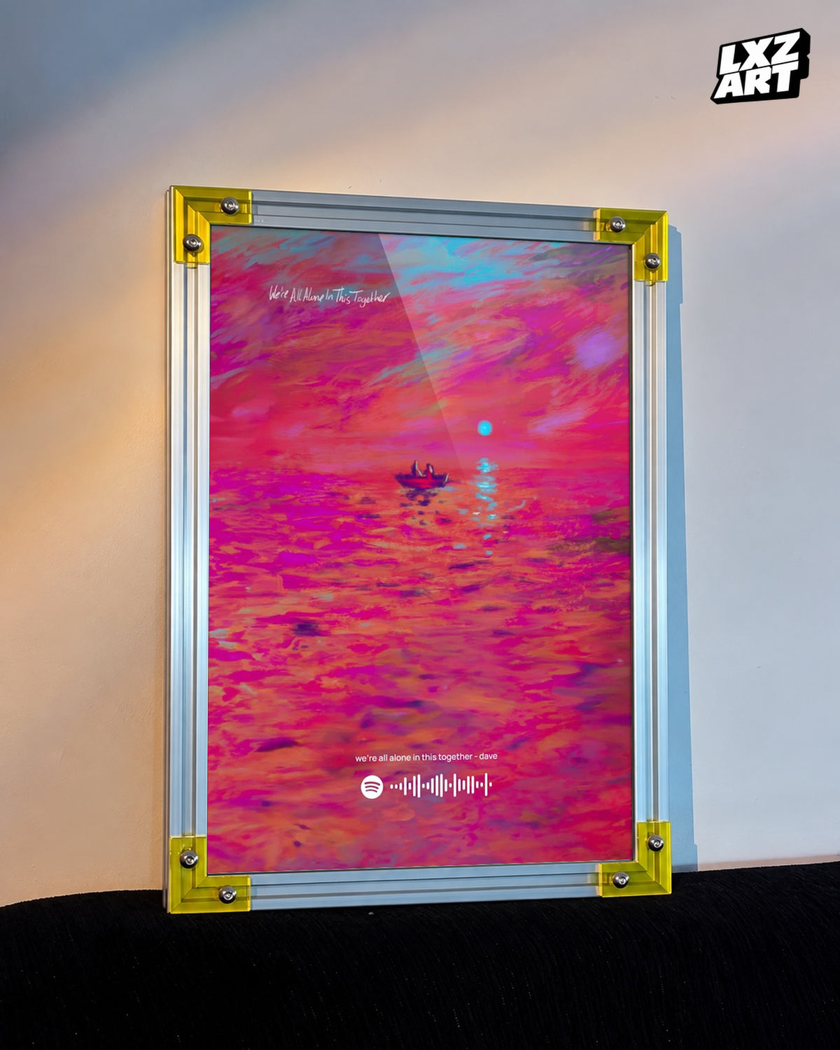 Dave 'We're All Alone In This Together' Spotify Poster — LXZART display 3; frame not included