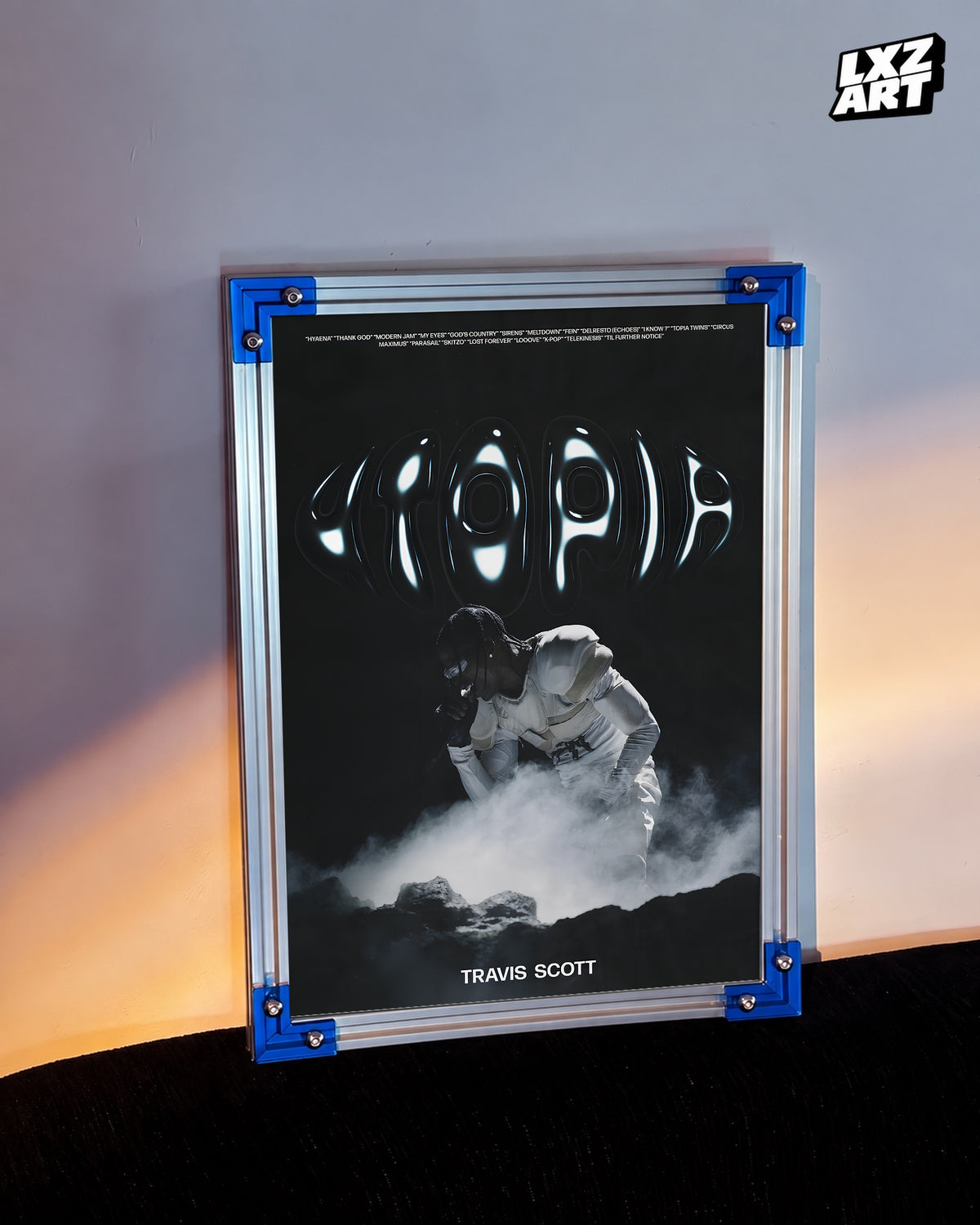 Travis Scott Utopia Performance Poster | Unframed Bedroom Wall Art — LXZART display 3; frame not included