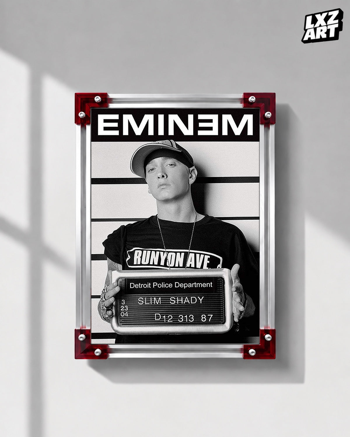 Eminem Slim Shady Mugshot Poster | Unframed Bedroom Wall Art — LXZART display 1; frame not included