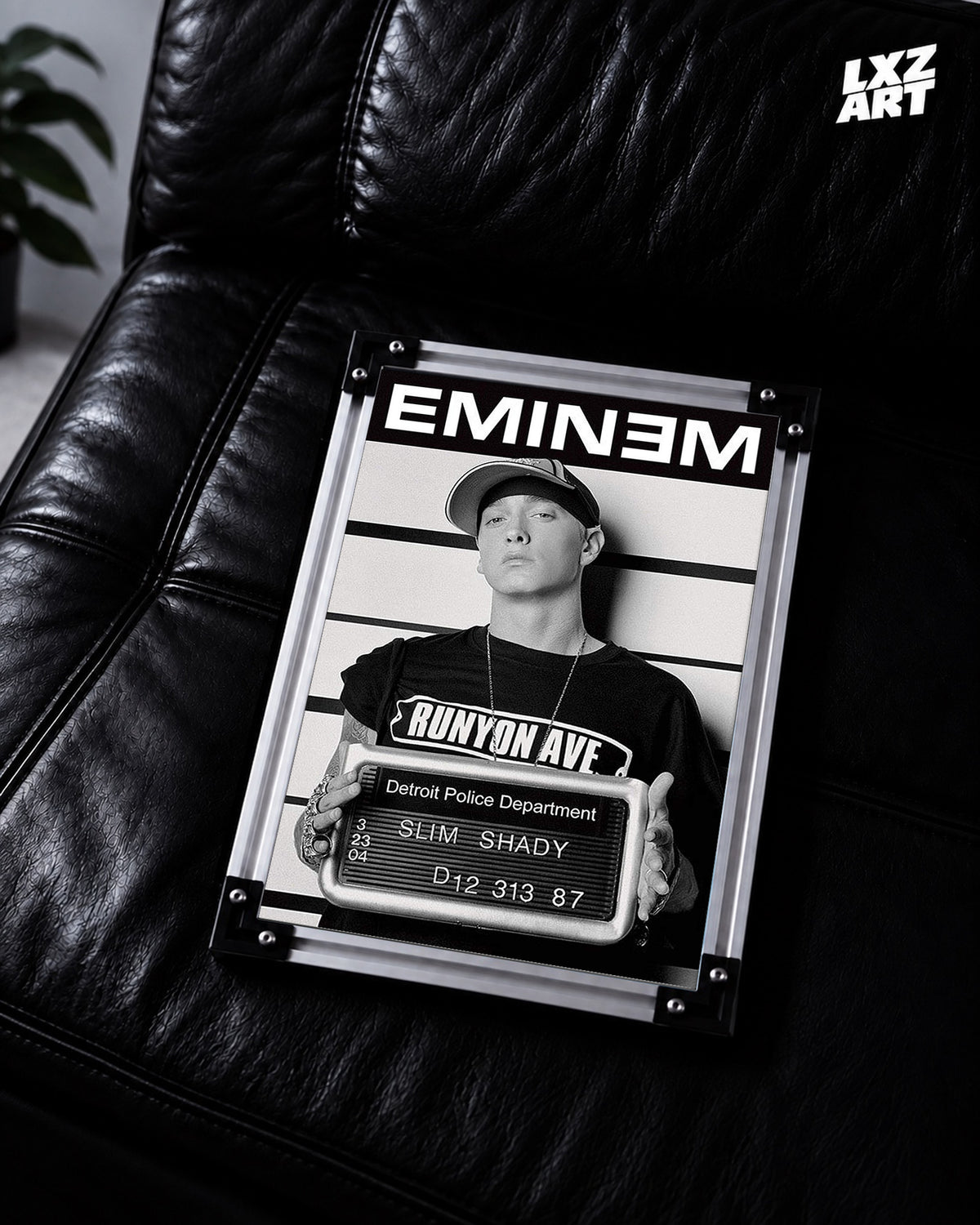Eminem Slim Shady Mugshot Poster | Unframed Bedroom Wall Art — LXZART display 2; frame not included