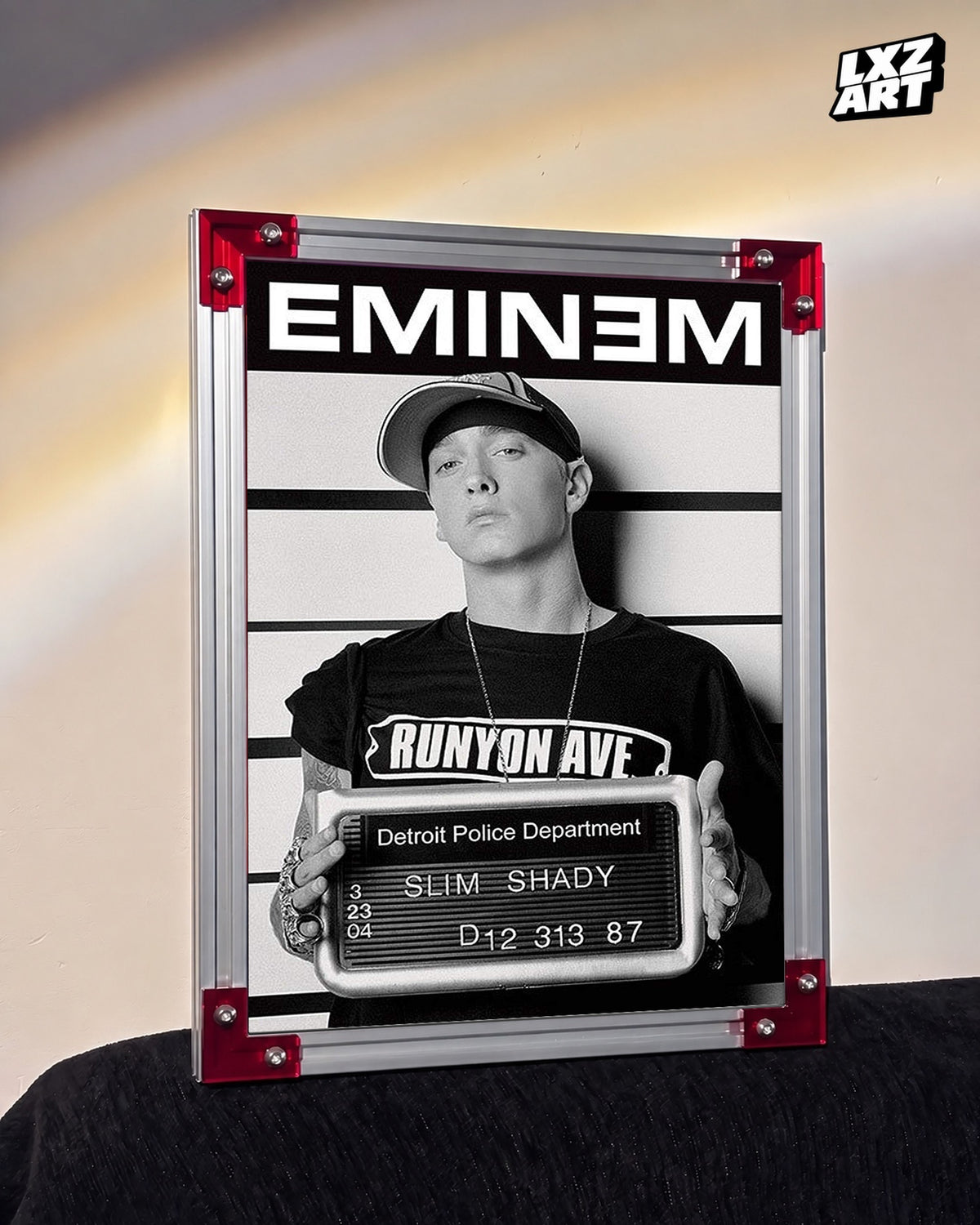 Eminem Slim Shady Mugshot Poster | Unframed Bedroom Wall Art — LXZART display 3; frame not included