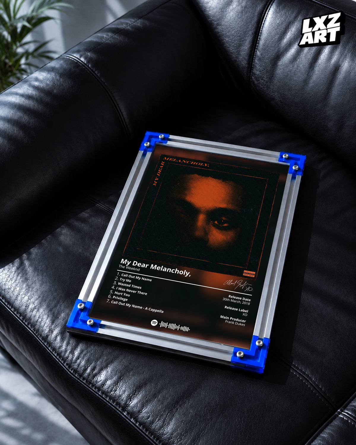 The Weeknd My Dear Melancholy Poster | Unframed Bedroom Wall Art — LXZART display 2; frame not included