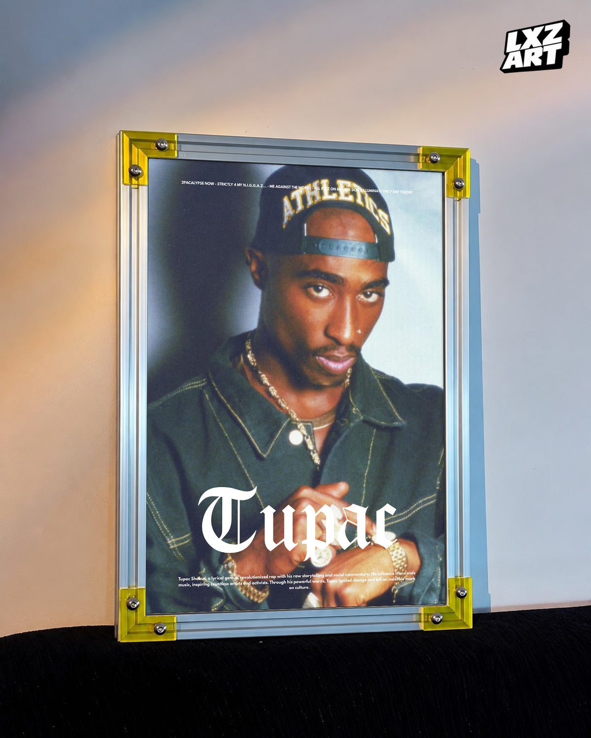 2Pac Portrait Poster | Unframed Bedroom Wall Art — LXZART display 3; frame not included