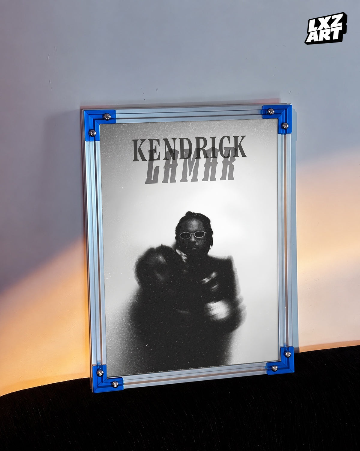 Kendrick Lamar Black and White Portrait Poster | Unframed Hip Hop Wall Art — LXZART display 3; frame not included