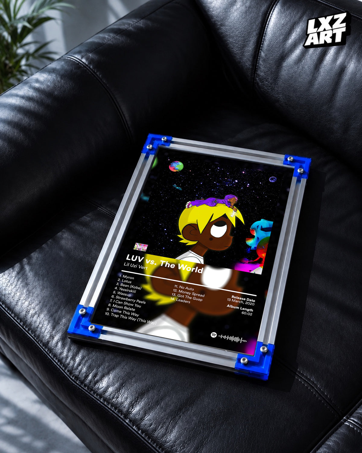 Lil Uzi Vert 'LUV vs. The World' Album Poster — LXZART display 2; frame not included