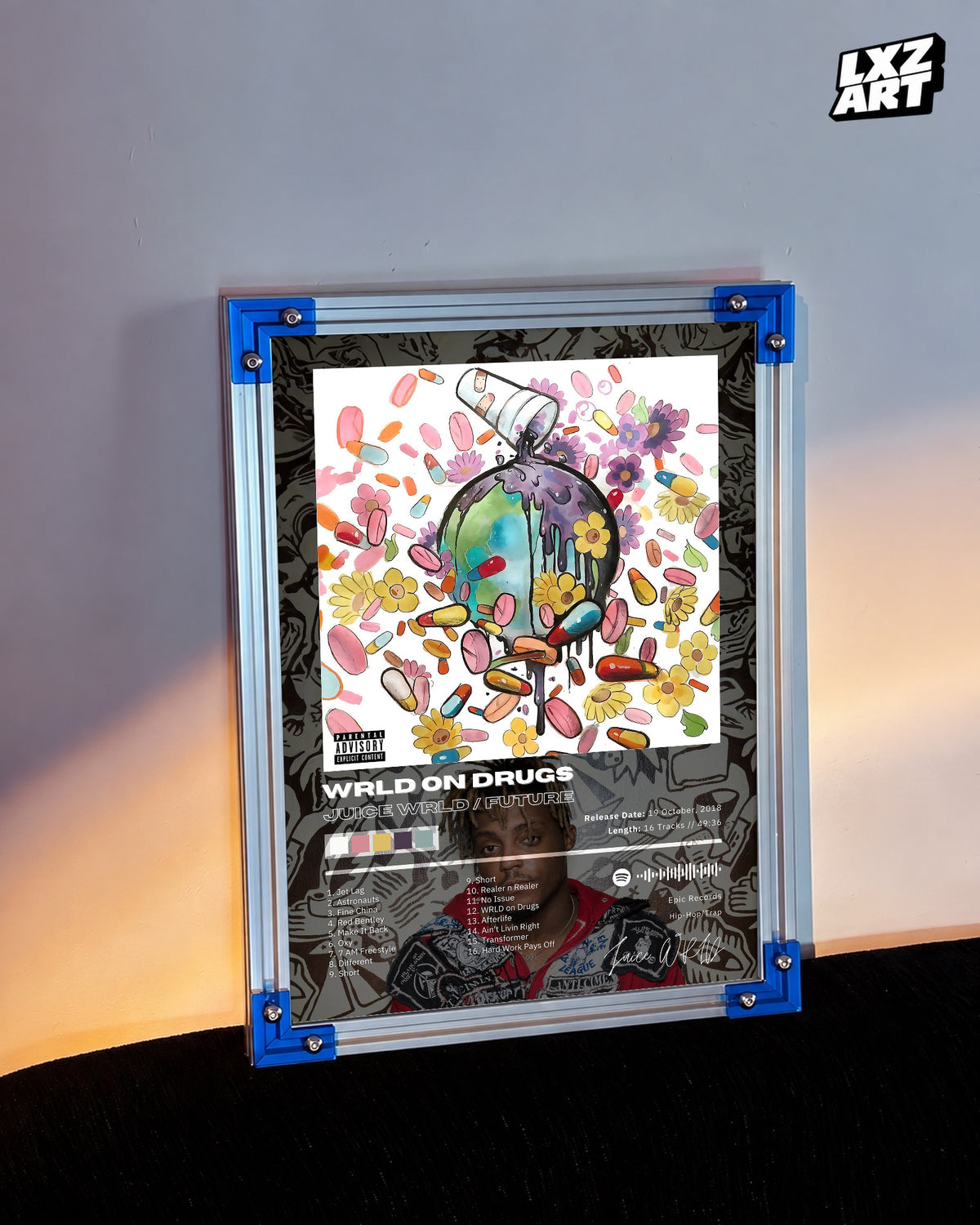 Future & Juice WRLD WRLD On Drugs Album Poster | Unframed Bedroom Wall Art — LXZART display 3; frame not included