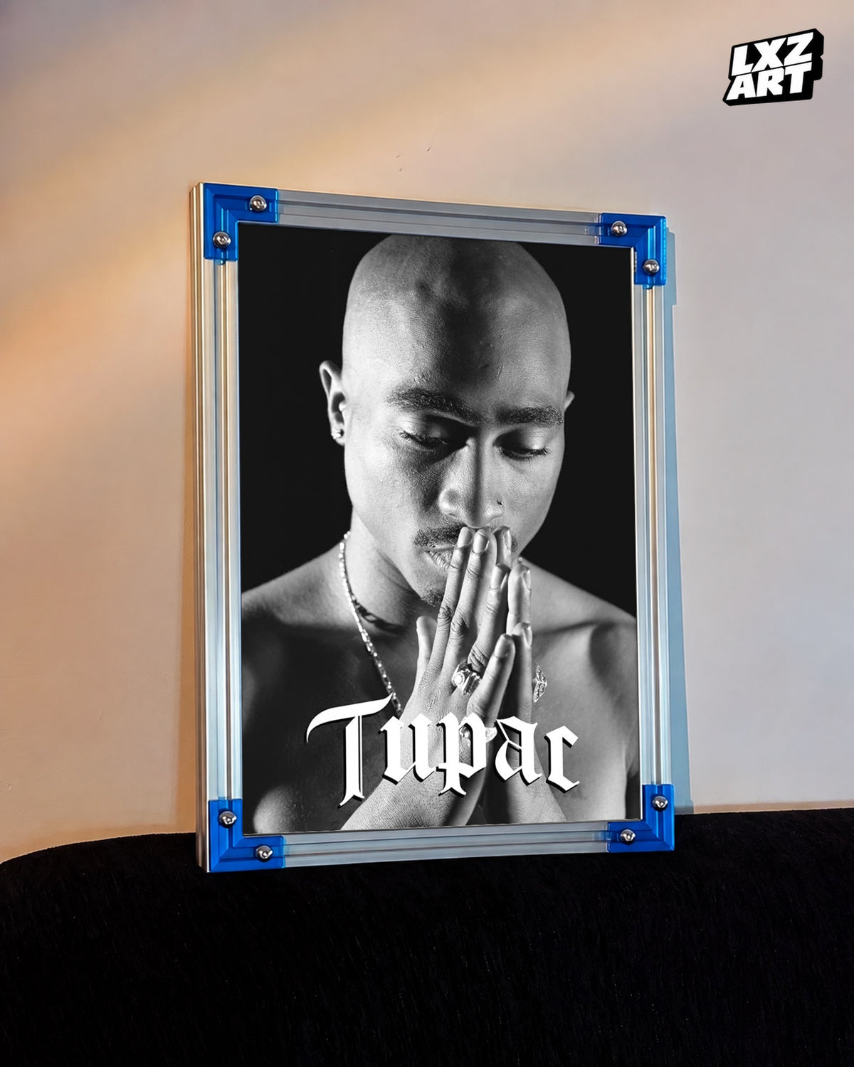 2Pac Praying Portrait Poster | Unframed Bedroom Wall Art — LXZART display 3; frame not included