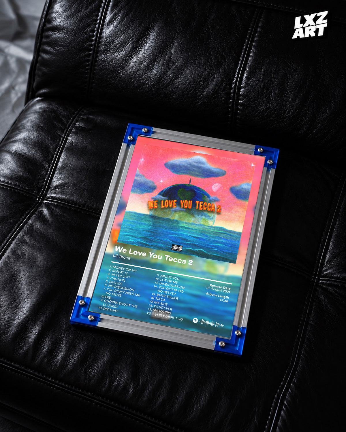 Lil Tecca We Love You Tecca 2 Tracklist Poster | Unframed Bedroom Wall Art — LXZART display 2; frame not included