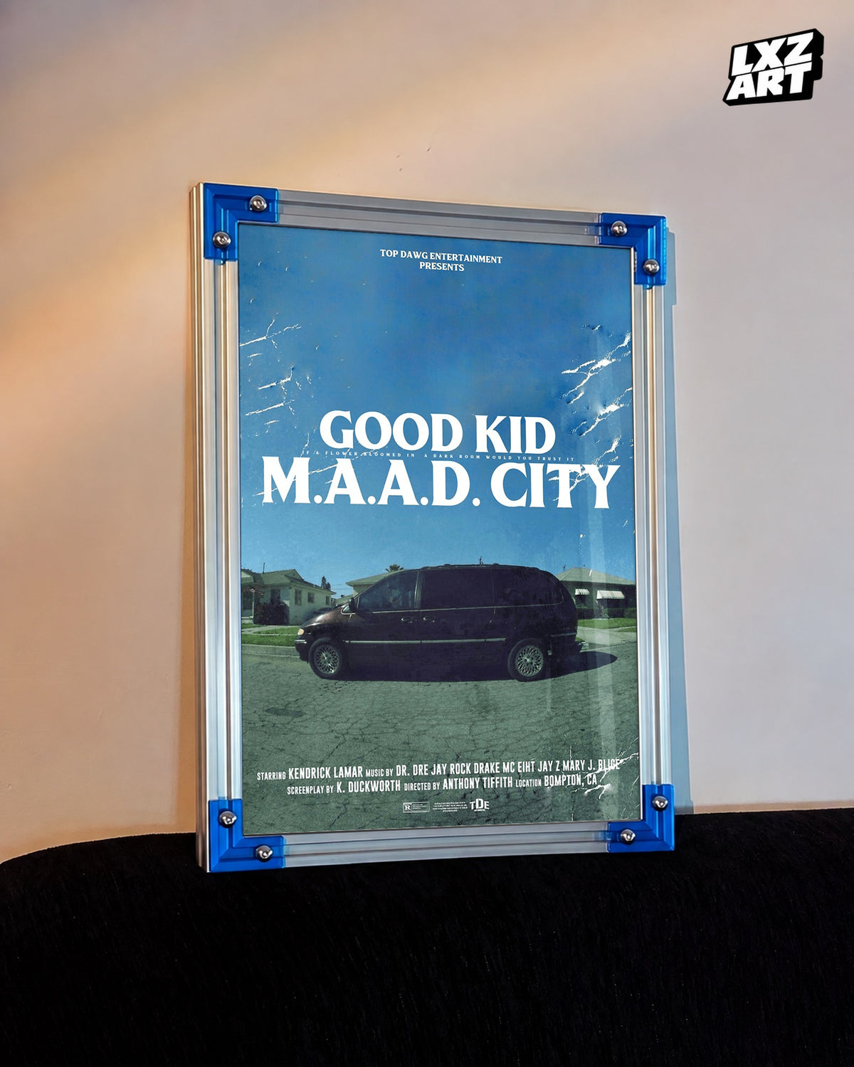 Kendrick Lamar good kid, m.A.A.d city Movie Poster | Unframed Hip Hop Wall Art — LXZART display 3; frame not included