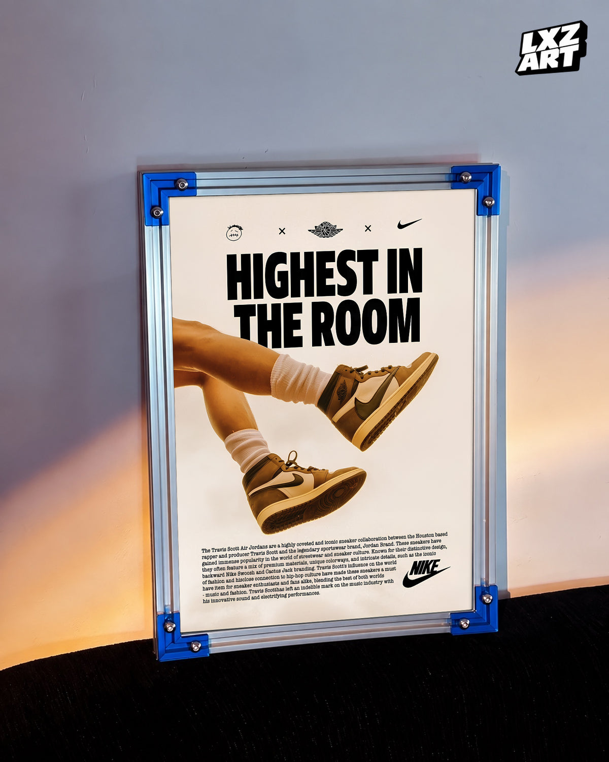Travis Scott Highest In The Room Sneaker Poster | Unframed Hip Hop Wall Art — LXZART display 3; frame not included