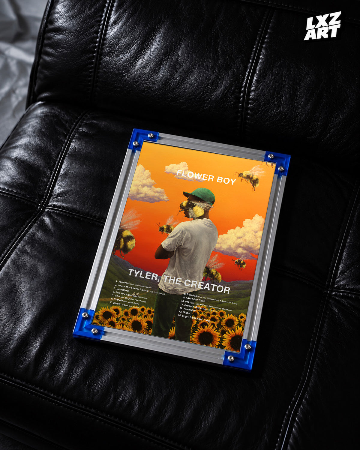Tyler, The Creator Flower Boy Tracklist Poster | Unframed Bedroom Wall Art — LXZART display 2; frame not included