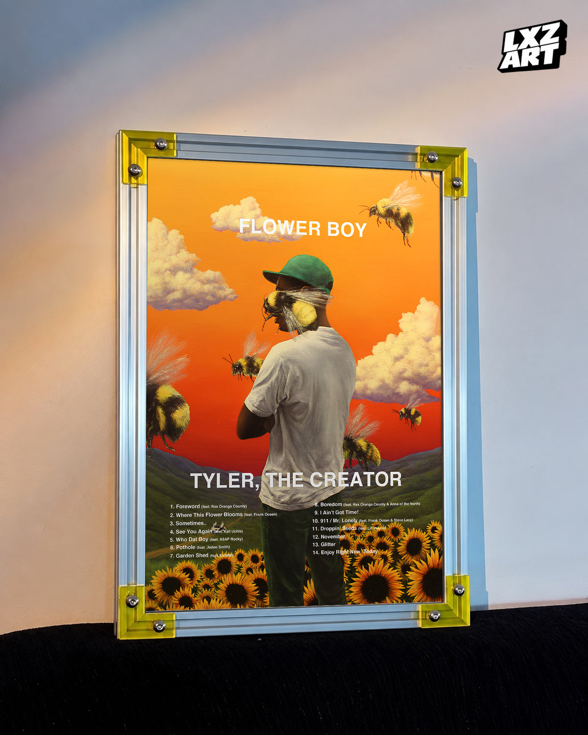 Tyler, The Creator Flower Boy Tracklist Poster | Unframed Bedroom Wall Art — LXZART display 3; frame not included