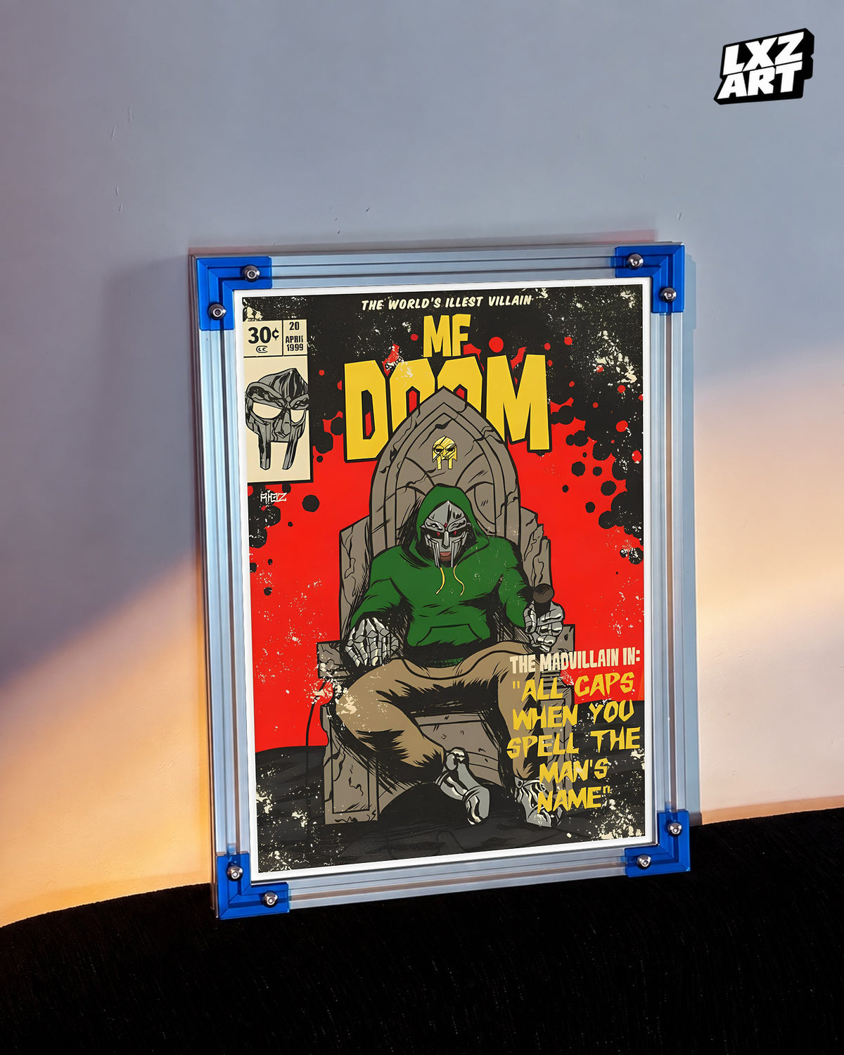 MF DOOM All Caps Poster | Unframed Bedroom Wall Art — LXZART display 3; frame not included