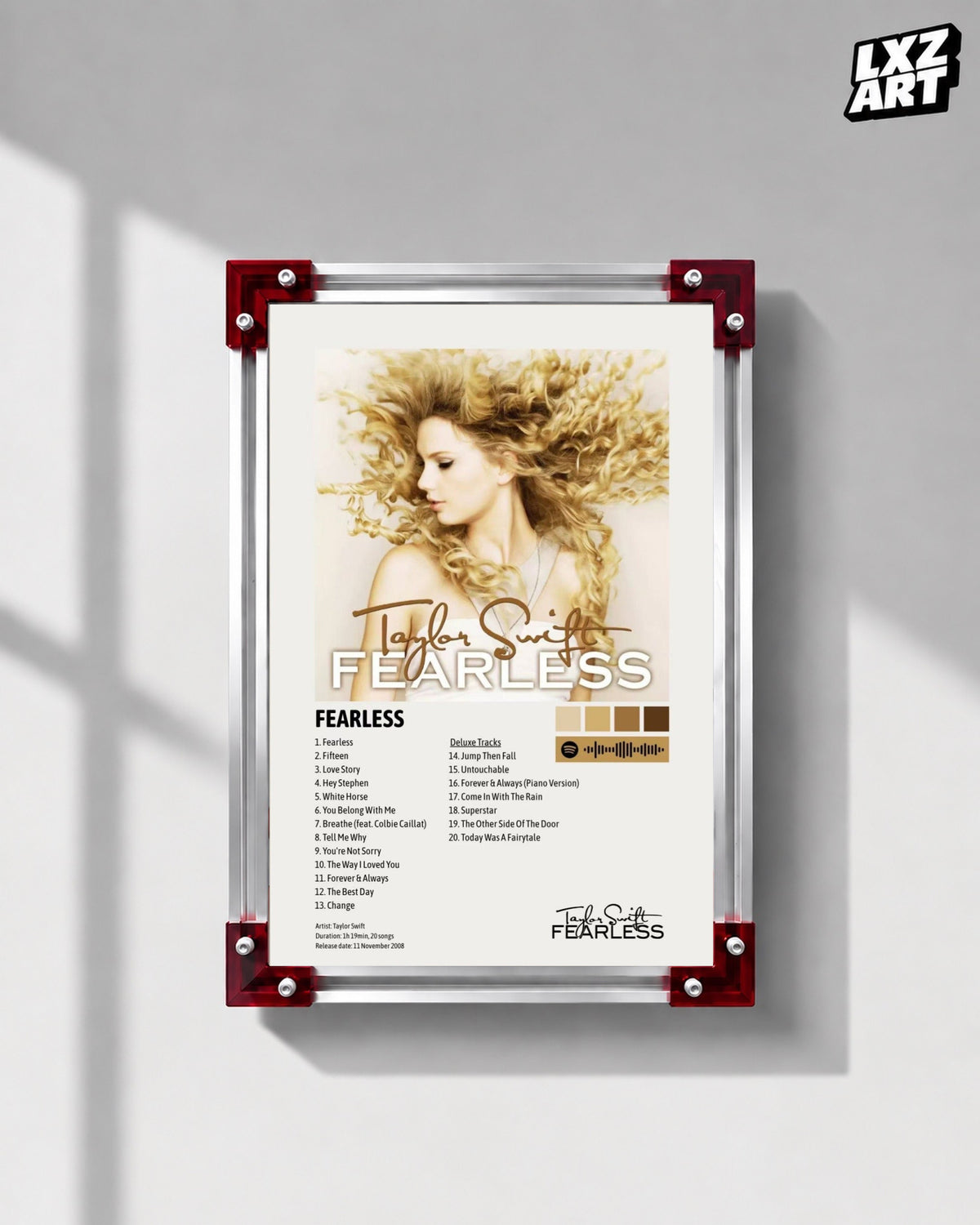 Taylor Swift Fearless Deluxe Edition Poster | Unframed Bedroom Wall Art — LXZART display 1; frame not included