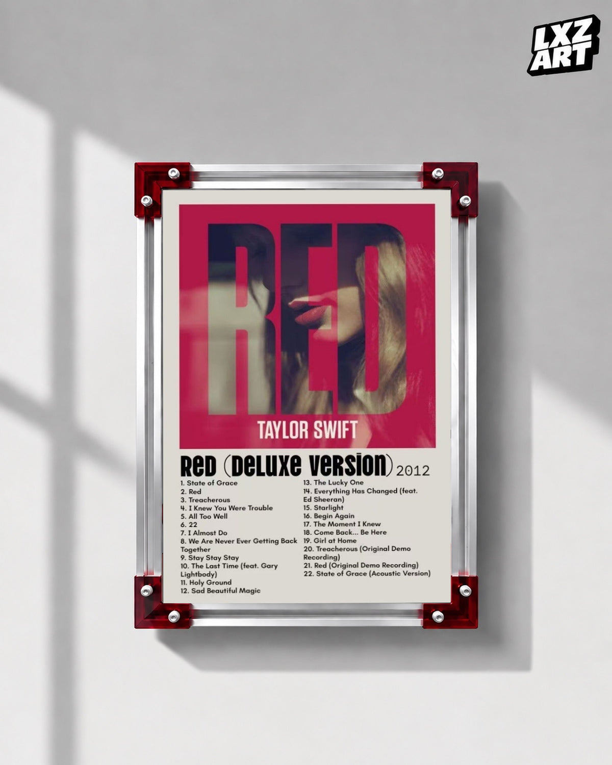 Taylor Swift Red Deluxe Edition Poster | Unframed Bedroom Wall Art — LXZART display 1; frame not included