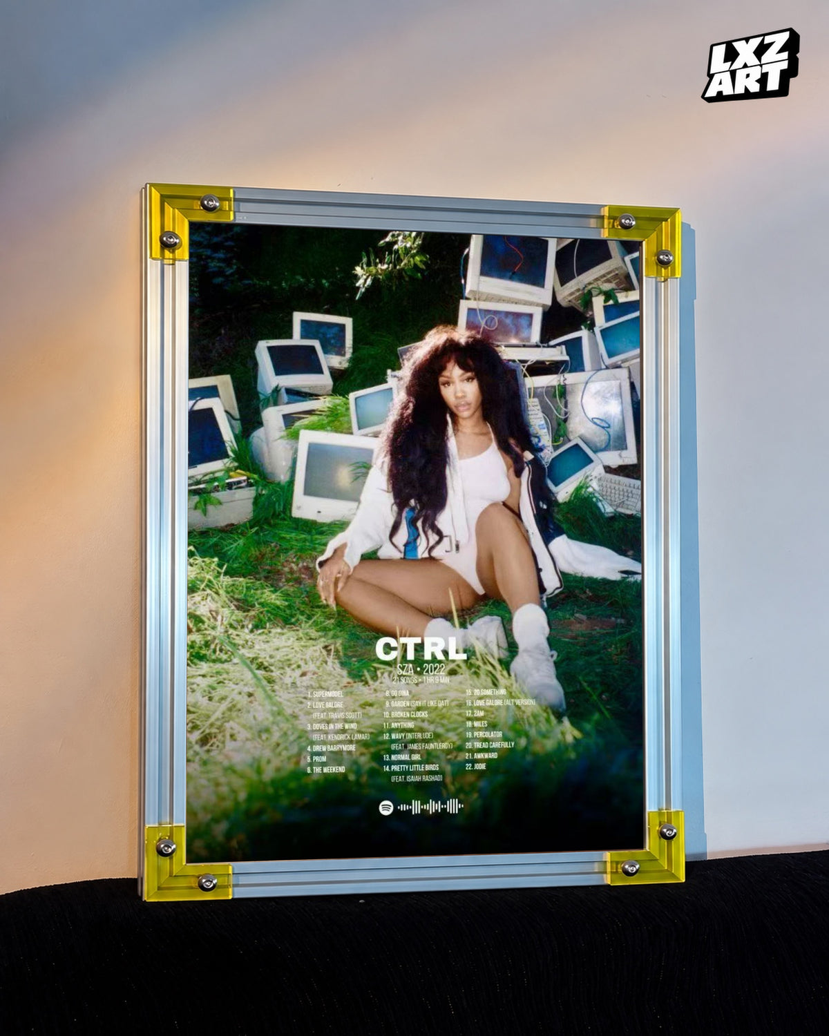 SZA Ctrl Tracklist Poster | Unframed Bedroom Wall Art — LXZART display 3; frame not included