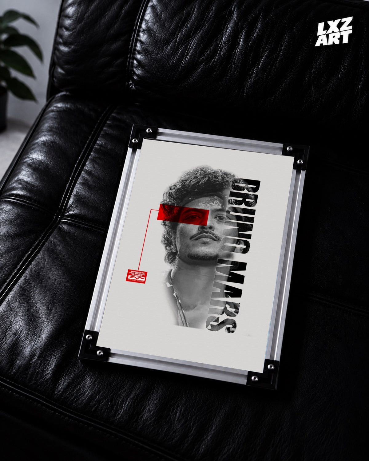 Bruno Mars Minimalist Portrait Wall Art Print — LXZART display 2; frame not included