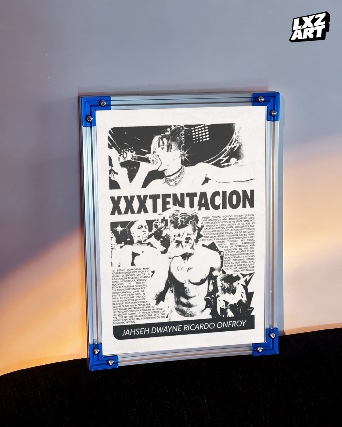 XXXTentacion Biography Collage Poster | Unframed Hip Hop Wall Art — LXZART display 3; frame not included
