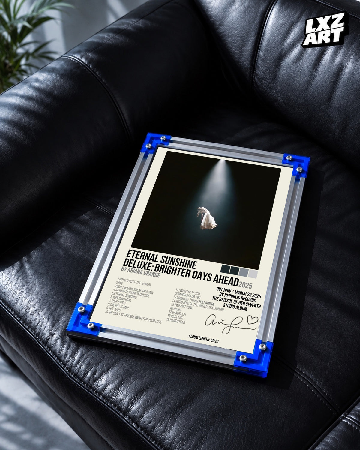 Ariana Grande Eternal Sunshine Deluxe Tracklist Poster | Unframed Bedroom Wall Art — LXZART display 2; frame not included