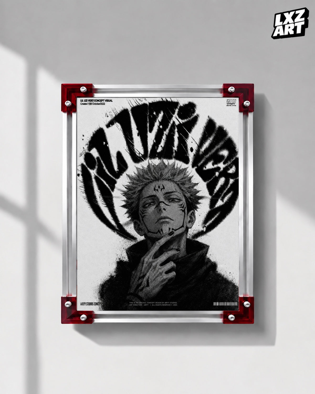 Lil Uzi Vert Anime Wall Art - Ryomen Sukuna Jujutsu Kaisen Concept Visual Poster — LXZART display 1; frame not included