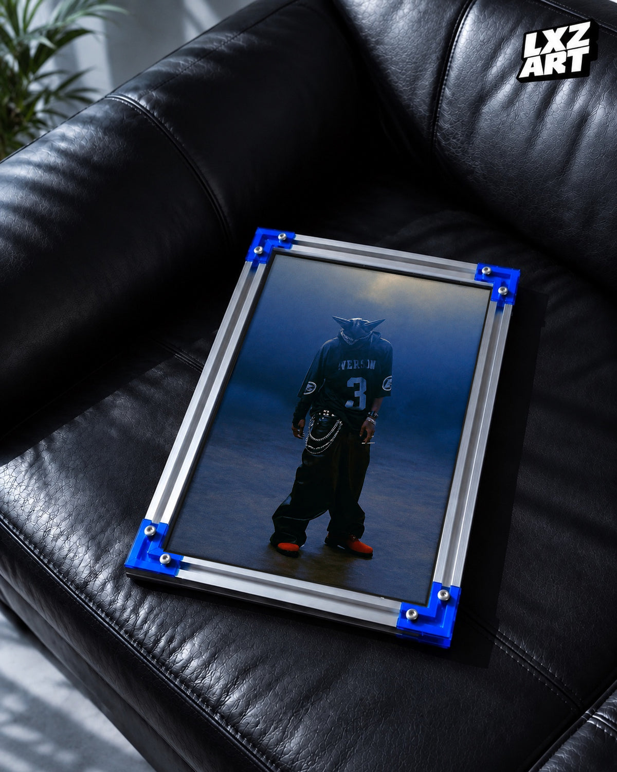 Playboi Carti Blue Dark Portrait Poster | Unframed Bedroom Wall Art — LXZART display 2; frame not included