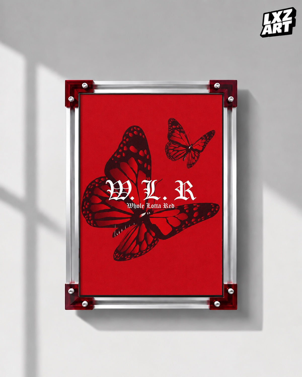 Playboi Carti Whole Lotta Red Butterfly Poster | Unframed Bedroom Wall Art — LXZART display 1; frame not included