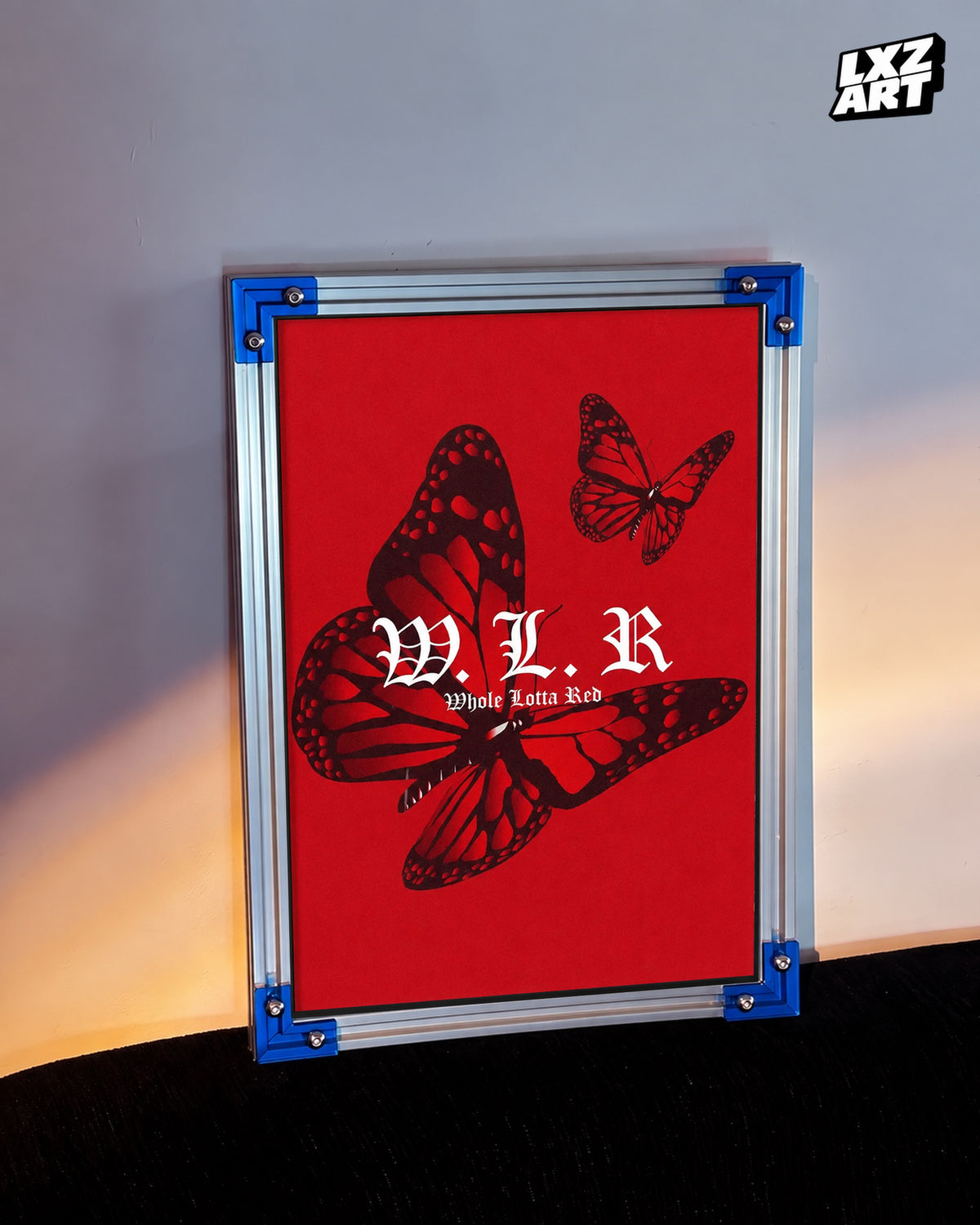 Playboi Carti Whole Lotta Red Butterfly Poster | Unframed Bedroom Wall Art — LXZART display 3; frame not included
