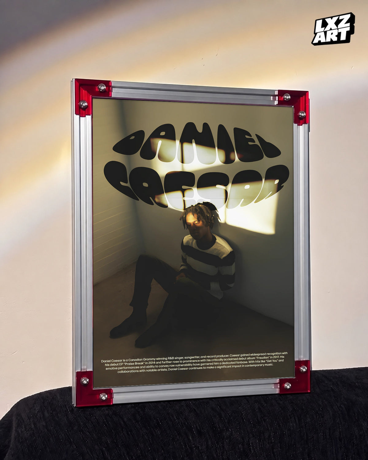 Daniel Caesar Biography Portrait Poster | Unframed Bedroom Wall Art — LXZART display 3; frame not included