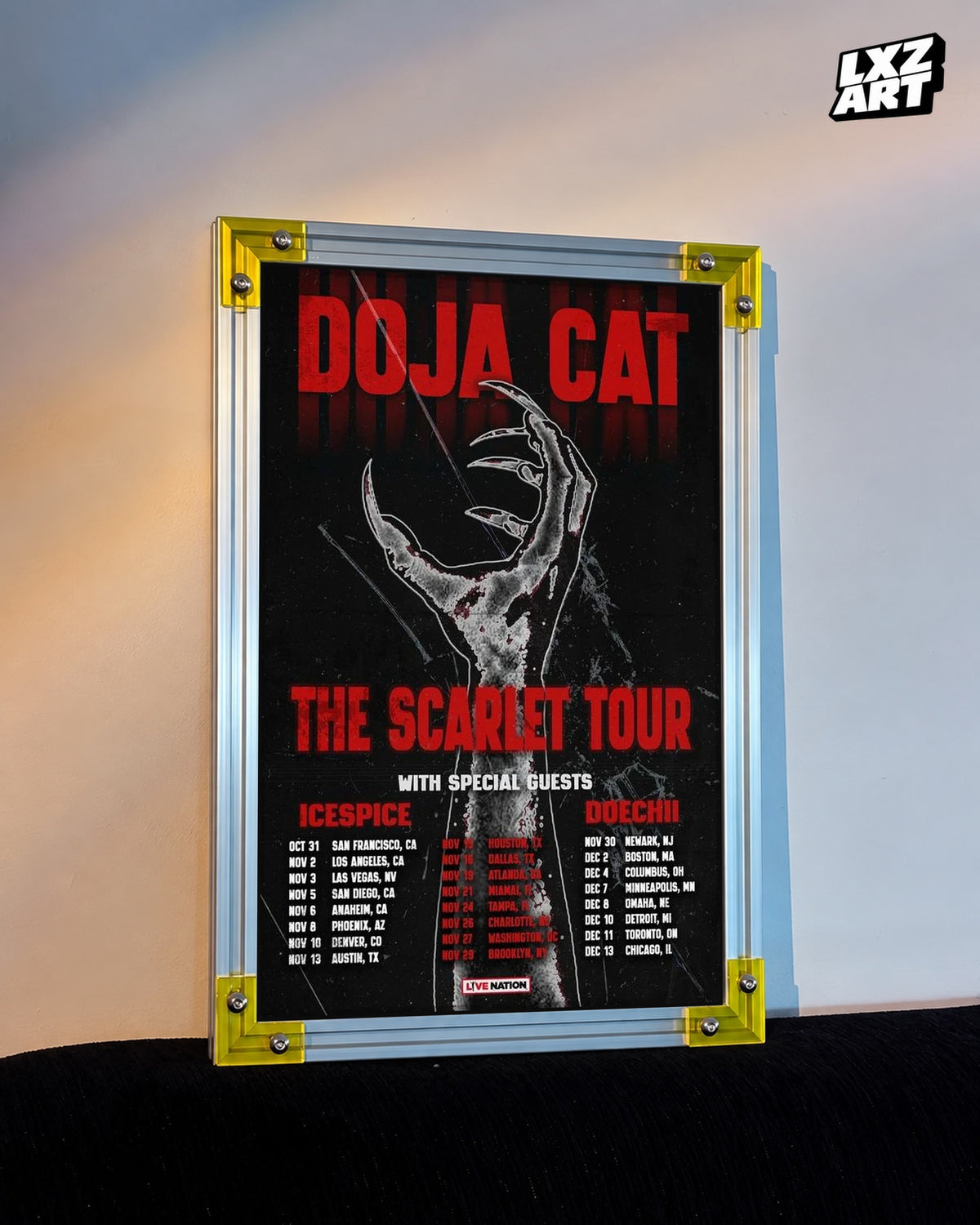 Doja Cat Scarlet Tour Poster | Unframed Wall Art — LXZART display 3; frame not included