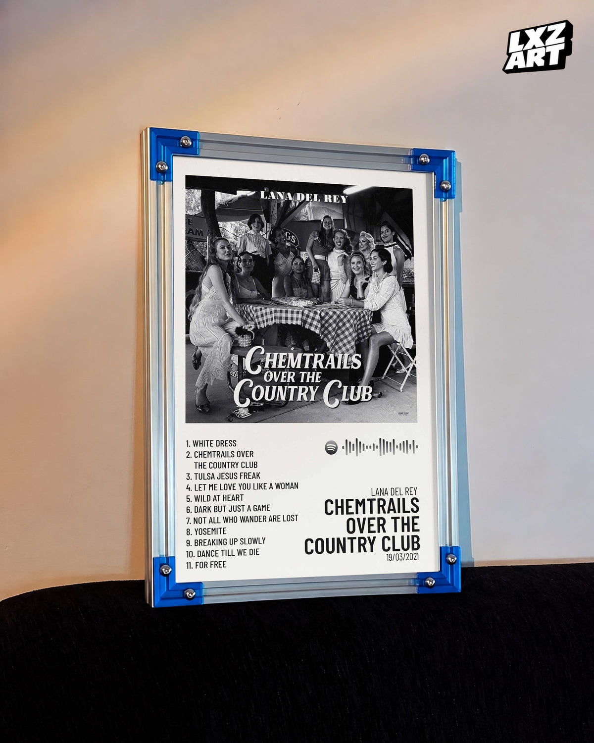 Lana Del Rey Chemtrails Over the Country Club Tracklist Poster | Unframed Wall Art — LXZART display 3; frame not included