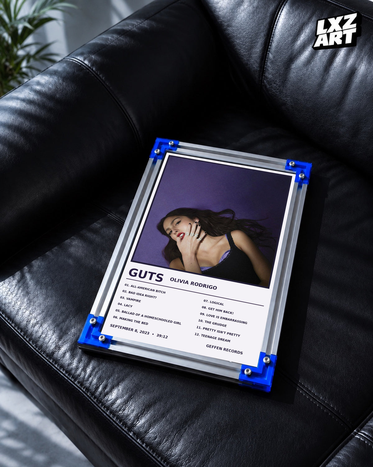 Olivia Rodrigo GUTS Album Tracklist Poster | Unframed Wall Art — LXZART display 2; frame not included