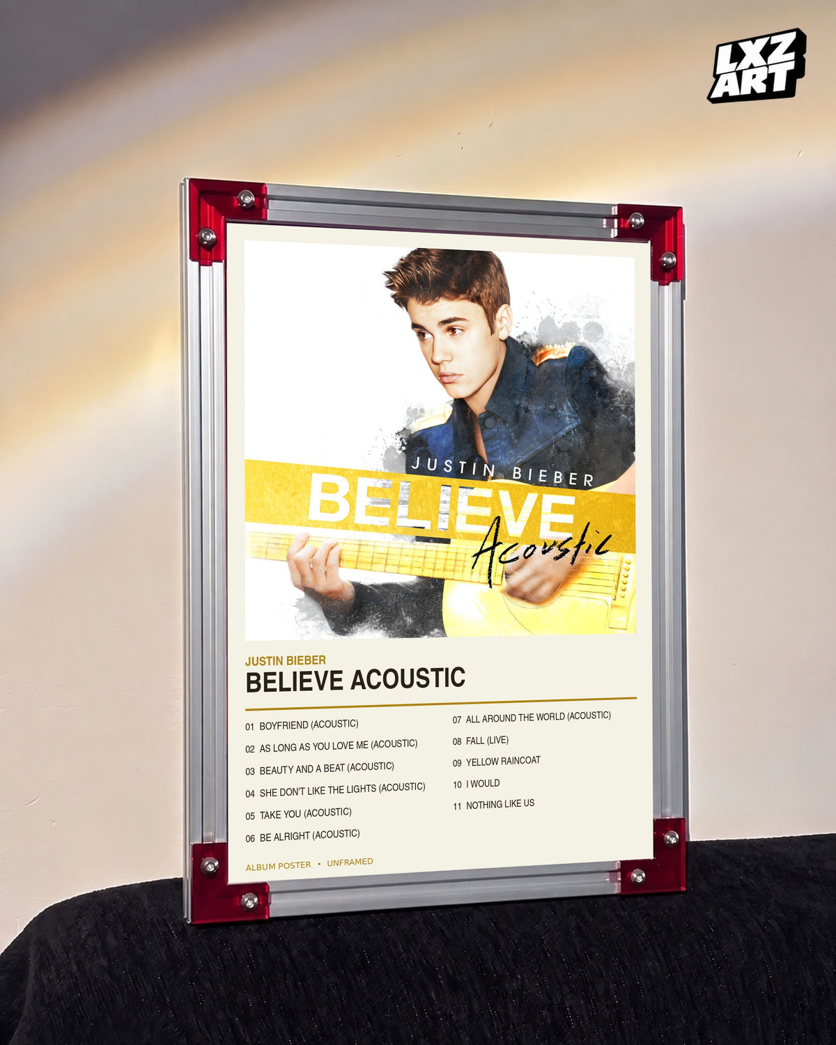 Justin Bieber Believe Acoustic Album Poster | Unframed Wall Art — LXZART display 3; frame not included