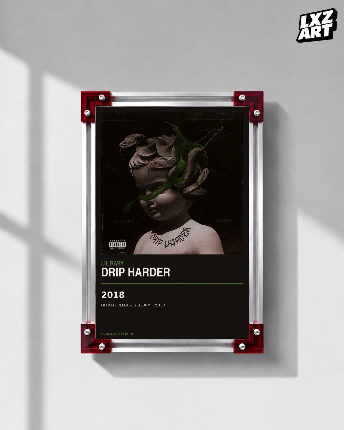 Lil Baby Drip Harder Album Poster | Unframed Wall Art — LXZART display 1; frame not included