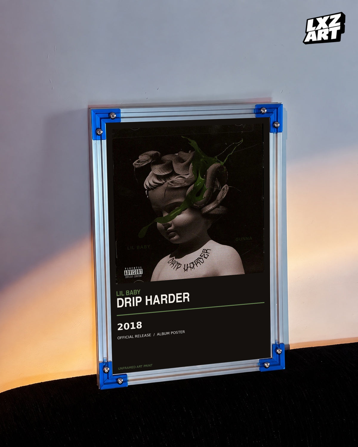 Lil Baby Drip Harder Album Poster | Unframed Wall Art — LXZART display 3; frame not included
