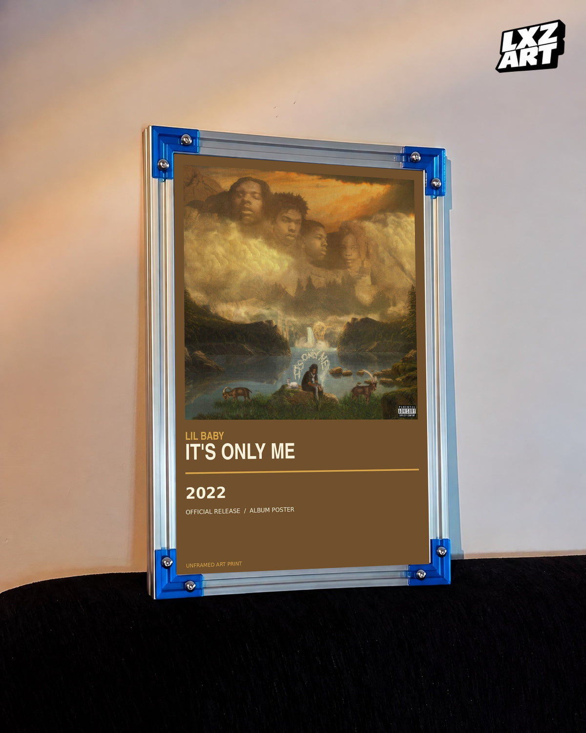 Lil Baby It's Only Me Album Poster | Unframed Wall Art — LXZART display 3; frame not included